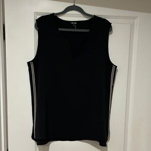 NIC+ZOE Black Sleeveless Blouse with Silver Trim